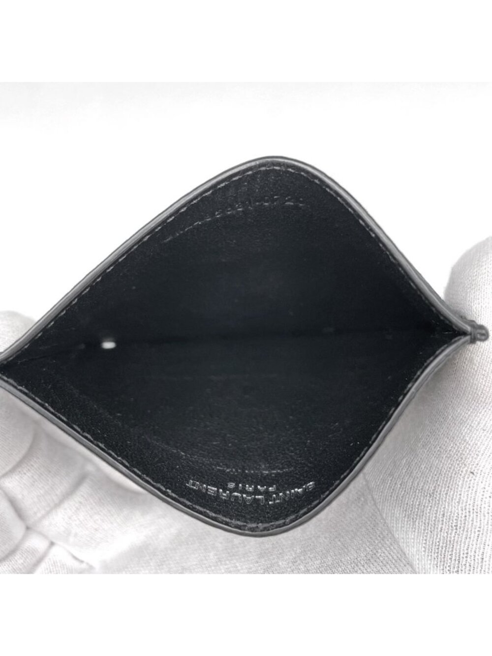 Saint Laurent Card Case Suede Black - Picture 5 of 6